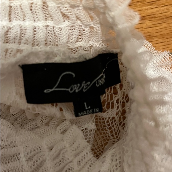 Love University Lace Blouse with Sheer Sleeves - Picture 5 of 6